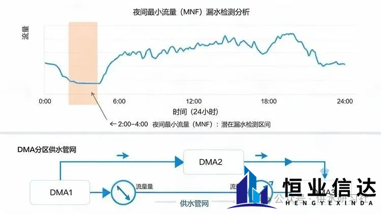 MNF夜间最小流量分析示意图